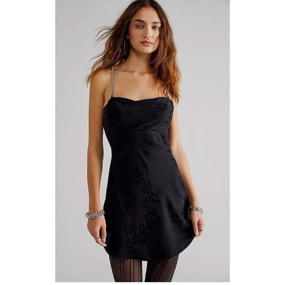 For Love & Lemons Dresses & Skirts - For Love & Lemons Dress Womens Medium Black Gabrielle Mini Slip Whimsygoth Y2K‎